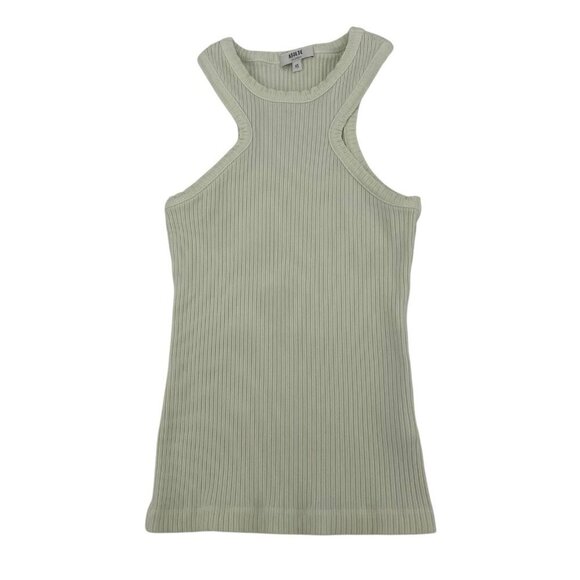Agolde Size XS Bea Cutaway Tank Top Honeydew Green Crew Neck Racerback Stretch - Picture 2 of 10